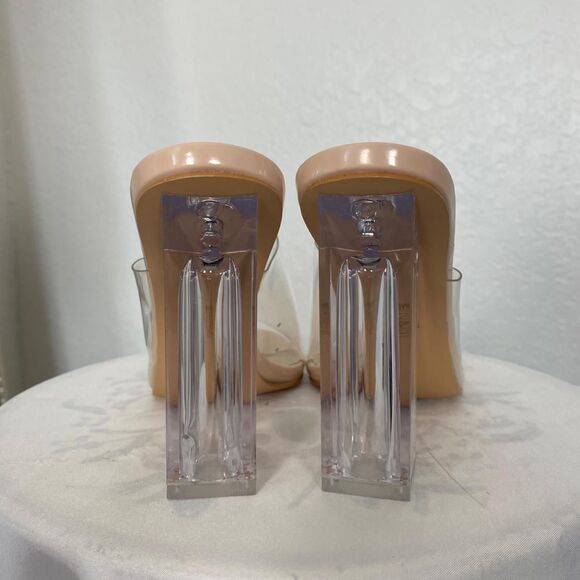 Prettylittlething PLT NEW  Euro Pinterest Coquette Block Heel Sandals 10 - Picture 5 of 8